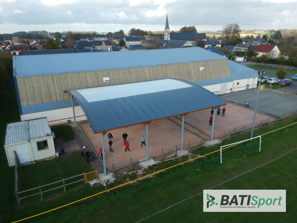 Boulodrome construit par hallsport a bretteville du grand caux en bretagne.