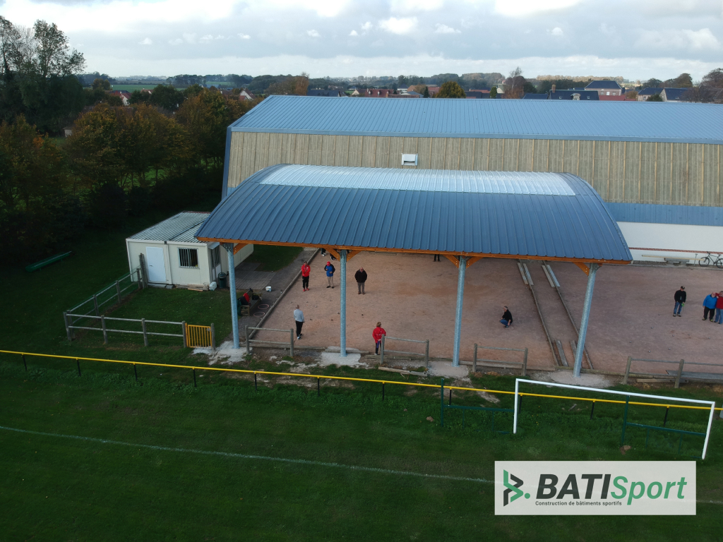 Boulodrome construit par hallsport a bretteville du grand caux en bretagne.