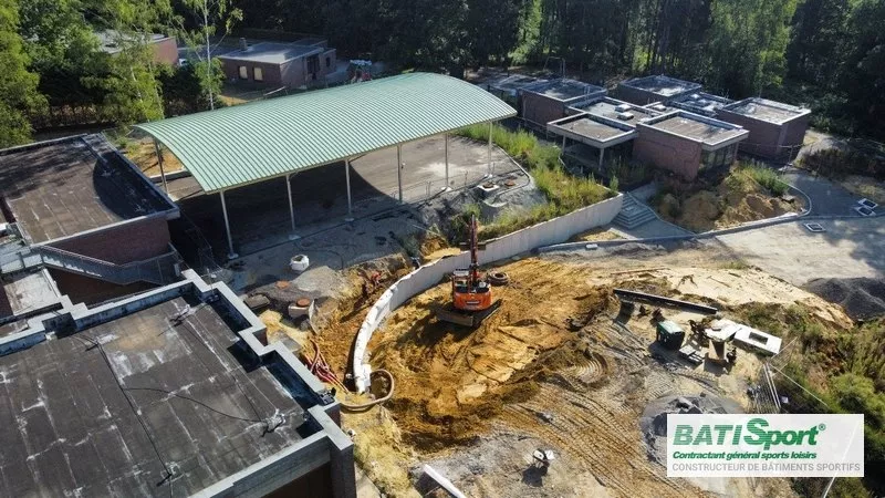 Vue du ciel du chantier.